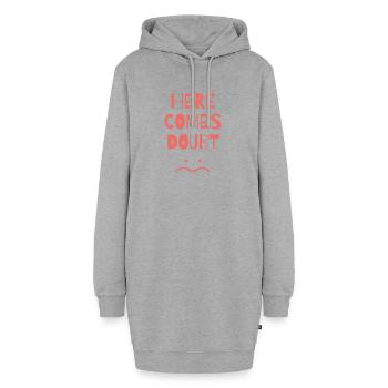 lustige sprüche zweifel unglücklich depressiv - Hoodie-Kleid - Grau meliert - Vorne - AI Model Female 172 light (172cm)