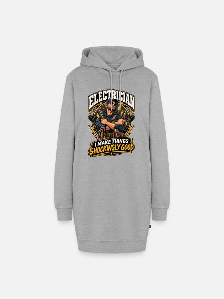 Elektriker – Überraschend gut - Hoodie-Kleid - Grau meliert