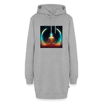 Spirituelles Erwachen - Hoodie-Kleid - Grau meliert - Vorne - AI Model Female 172 light (172cm)