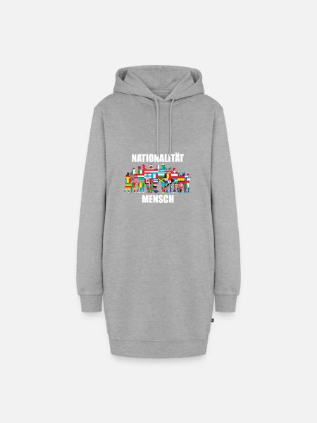Nationalität Mensch - Hoodie-Kleid - Grau meliert