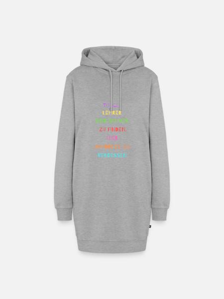 Lehrer Geschenkidee - Hoodie-Kleid - Grau meliert
