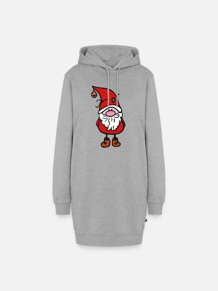 Weihnachtself - Hoodie-Kleid - Grau meliert