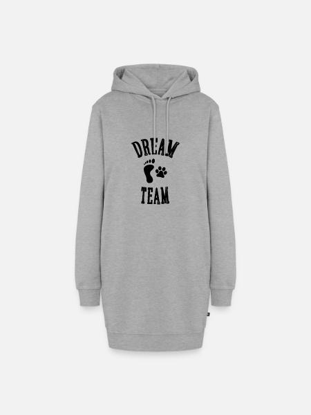 Dream Team - Hoodie-Kleid - Grau meliert