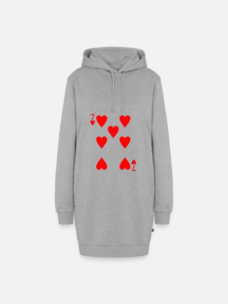 Herz 7 - Hoodie-Kleid - Grau meliert