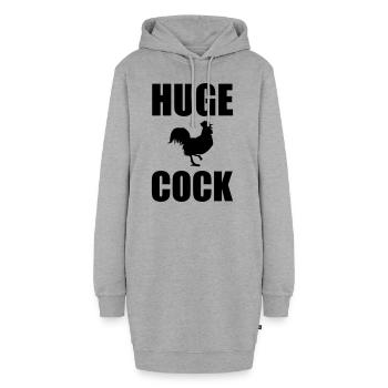 Huge Cock - Hoodie-Kleid - Grau meliert - Vorne - AI Model Female 172 light (172cm)