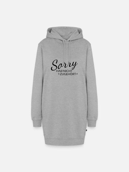 Sorry hab nicht zugehört - Hoodie-Kleid - Grau meliert