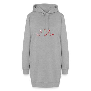 Liebesmesser 2 - Hoodie-Kleid - Grau meliert - Vorne - AI Model Female 172 light (172cm)