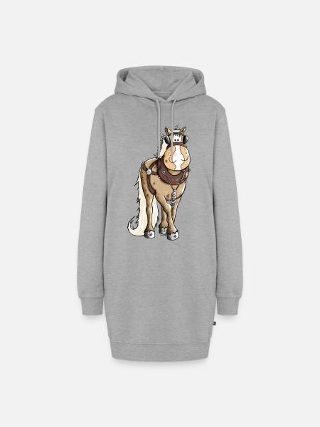 Gigantischer Kaltblüter - Kaltblut - Hoodie-Kleid - Grau meliert
