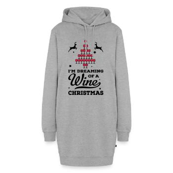 Weihnachten - Hoodie-Kleid - Grau meliert - Vorne - AI Model Female 172 light (172cm)