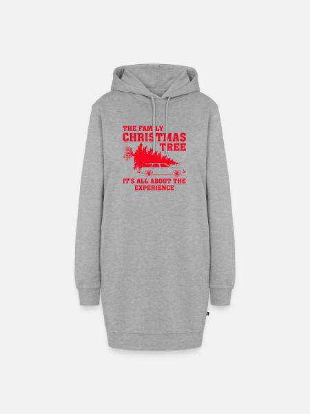 Der Familienweihnachtsbaum - Hoodie-Kleid - Grau meliert