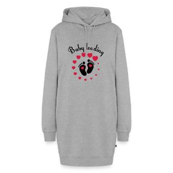 Baby loading - Hoodie-Kleid - Grau meliert - Vorne - AI Model Female 172 light (172cm)