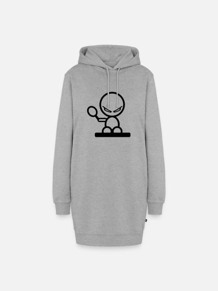 tischtennis - Hoodie-Kleid - Grau meliert