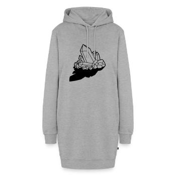 Clipart Schatten Kristall - Hoodie-Kleid - Grau meliert - Vorne - AI Model Female 172 light (172cm)