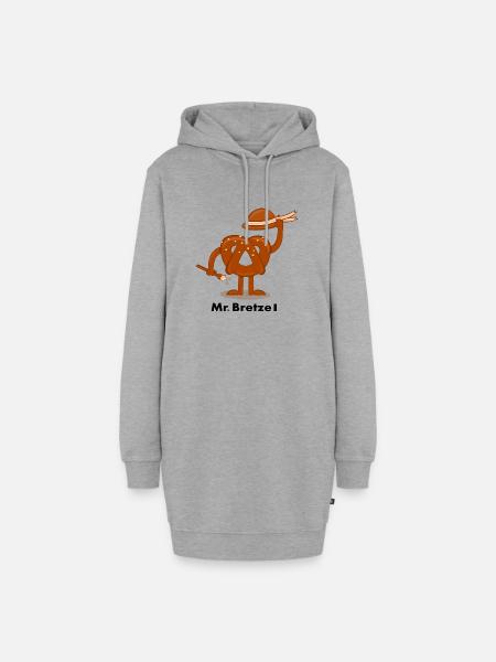 Herr Pretzel - Hoodie-Kleid - Grau meliert
