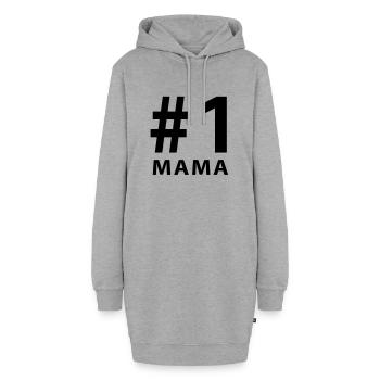 muttertag - Hoodie-Kleid - Grau meliert - Vorne - AI Model Female 172 light (172cm)