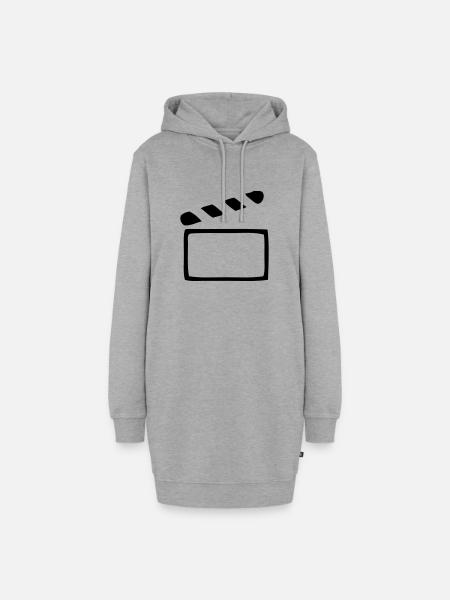 Filmklappe - Kino - Regie - Hoodie-Kleid - Grau meliert