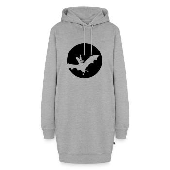 Fledermausmond - Hoodie-Kleid - Grau meliert - Vorne - AI Model Female 172 light (172cm)