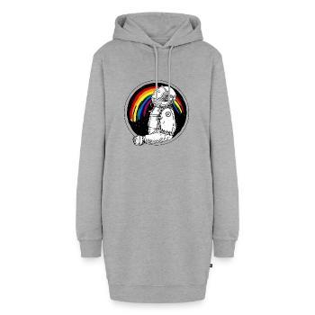 Captain Rainbow - Hoodie-Kleid - Grau meliert - Vorne - AI Model Female 172 light (172cm)