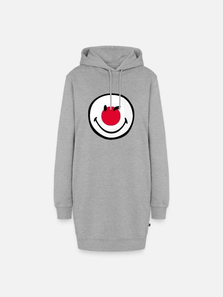 Smiley Flag Japan - Hoodie-Kleid - Grau meliert