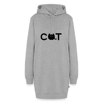 Katze Katze - Hoodie-Kleid - Grau meliert - Vorne - AI Model Female 172 light (172cm)