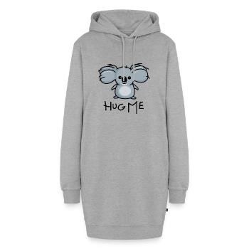 Lustiger kleiner Koala - Hoodie-Kleid - Grau meliert - Vorne - AI Model Female 172 light (172cm)