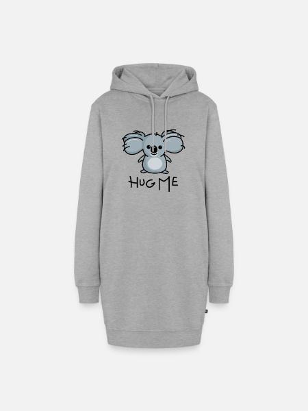 Lustiger kleiner Koala - Hoodie-Kleid - Grau meliert