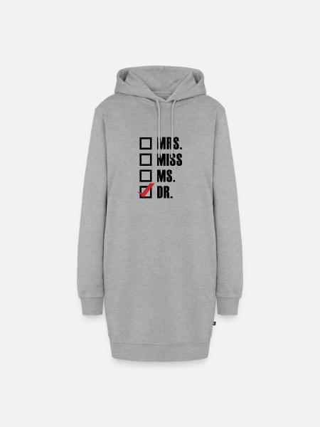 Doktortitel Abschluss Student Geschenk - Hoodie-Kleid - Grau meliert