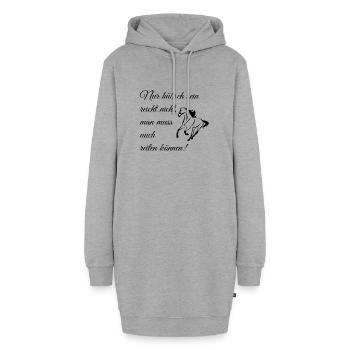 Reitermädchen T-Shirt Pferdesprüche - Hoodie-Kleid - Grau meliert - Vorne - AI Model Female 172 light (172cm)