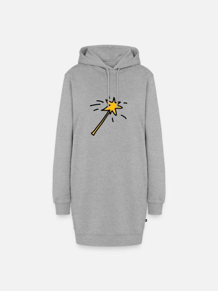 Zauberstab! - Hoodie-Kleid - Grau meliert