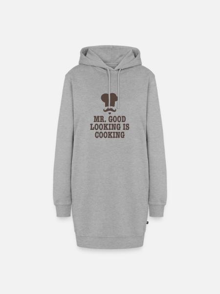 Mr good looking Chef Küche Kochen Spruch Geschenk - Hoodie-Kleid - Grau meliert