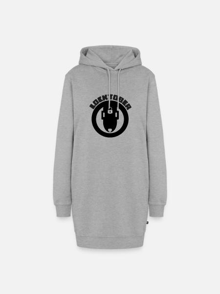 Locktober- Design - Hoodie-Kleid - Grau meliert