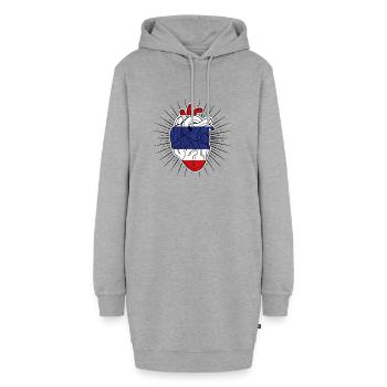 Herzflagge von Thailand - Hoodie-Kleid - Grau meliert - Vorne - AI Model Female 172 light (172cm)