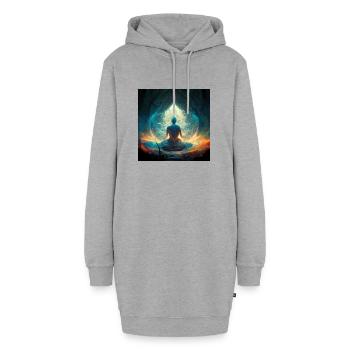 Spirituelles Erwachen - Hoodie-Kleid - Grau meliert - Vorne - AI Model Female 172 light (172cm)