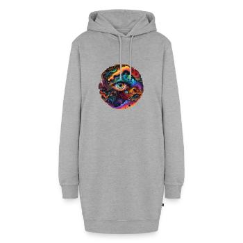TRIPPY AUGE - Hoodie-Kleid - Grau meliert - Vorne - AI Model Female 172 light (172cm)