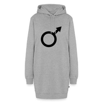 Mann - Hoodie-Kleid - Grau meliert - Vorne - AI Model Female 172 light (172cm)