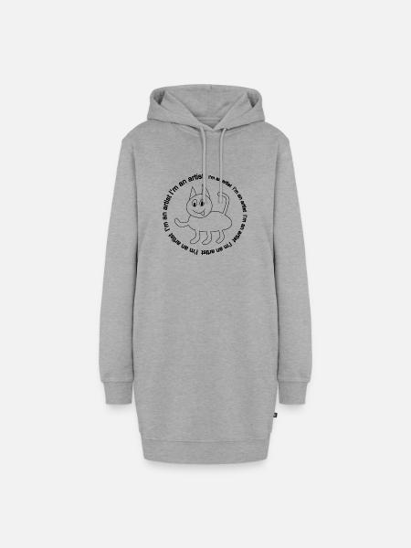 Artist - Hoodie-Kleid - Grau meliert
