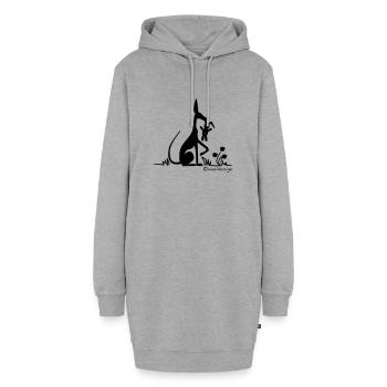 Nature - Hoodie-Kleid - Grau meliert - Vorne - AI Model Female 172 light (172cm)