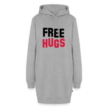 free hugs - Hoodie-Kleid - Grau meliert - Vorne - AI Model Female 172 light (172cm)
