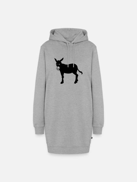 Katalanischer Esel, Symbol von Katalonien Barcelon - Hoodie-Kleid - Grau meliert
