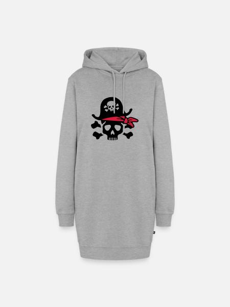 Pirat - Hoodie-Kleid - Grau meliert