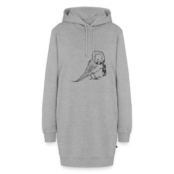 Till Eule ohne Spiegel - Hoodie-Kleid - Grau meliert - Vorne - AI Model Female 172 light (172cm)