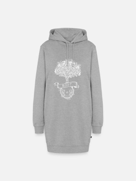 root user linux admin server - Hoodie-Kleid - Grau meliert