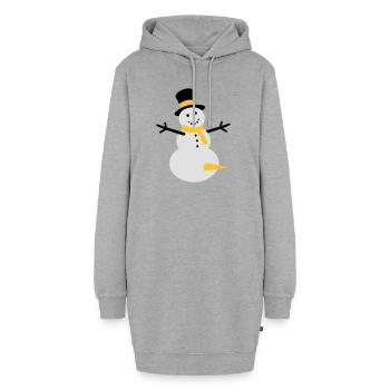 snow fun - Hoodie-Kleid - Grau meliert - Vorne - AI Model Female 172 light (172cm)