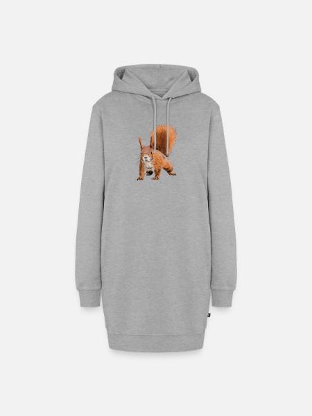 Fabelhafter Eichhörnchen Druck - Hoodie-Kleid - Grau meliert