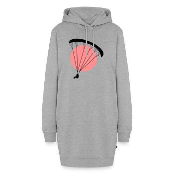 Paraglider Sunset Vektor - Hoodie-Kleid - Grau meliert - Vorne - AI Model Female 172 light (172cm)