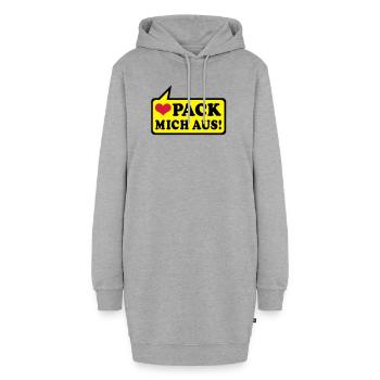 liebe und mehr - Hoodie-Kleid - Grau meliert - Vorne - AI Model Female 172 light (172cm)
