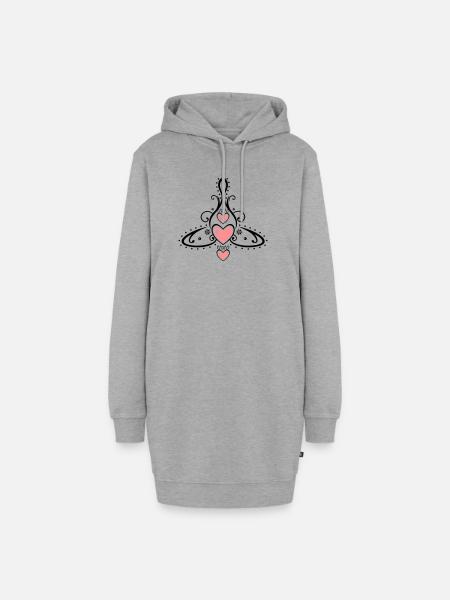 Keltisches Symbol, Mutter mit drei Kindern. - Hoodie-Kleid - Grau meliert