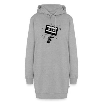 Kassette - Hoodie-Kleid - Grau meliert - Vorne - AI Model Female 172 light (172cm)