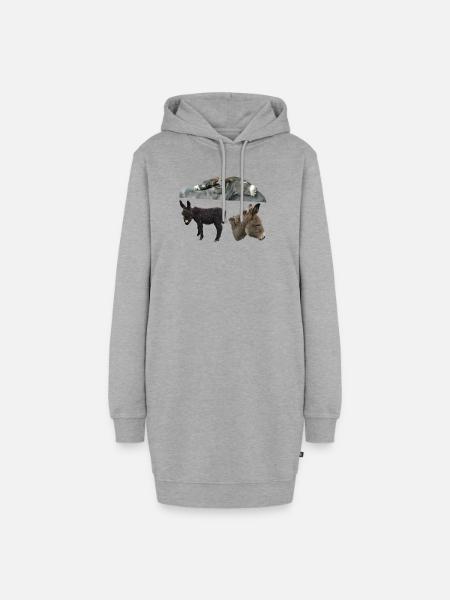 Esel - Hoodie-Kleid - Grau meliert