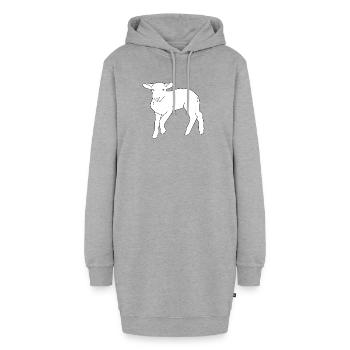 Lamm - Hoodie-Kleid - Grau meliert - Vorne - AI Model Female 172 light (172cm)